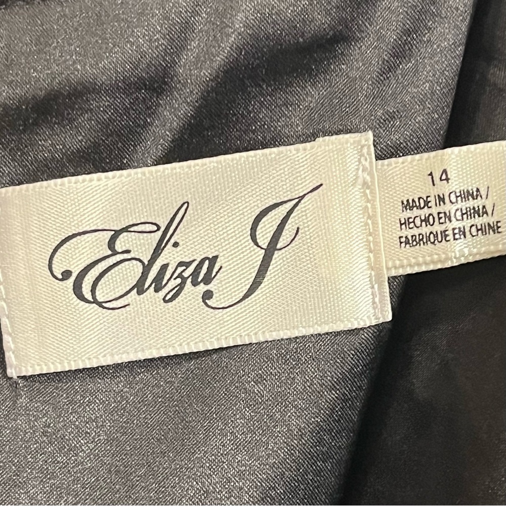 Eliza J Black jumpsuit sequin top spaghetti strap zip back empire waist size 14 - Picture 9 of 14